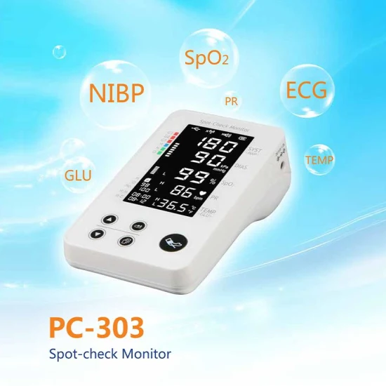 Monitor della pressione arteriosa Lepu 4,3 pollici SpO2 Pr NIBP Temp ECG Spot Check della glicemia Monitor paziente con APP gratuita per smartphone